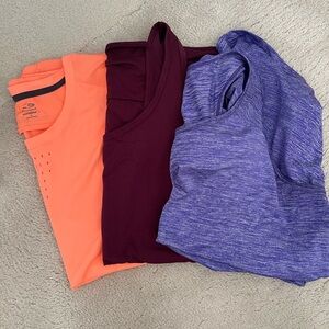 Set of 3 C9 Champion Target Amazon Athletic Tops Burgundy Purple Orange Sz M L